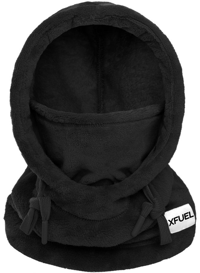 XFUEL Balaclava Ski Mask, Winter Thermal Hood Neck Warmer, Plush Lined, Windproof (US, Alpha, One Size, Black) - Image 1